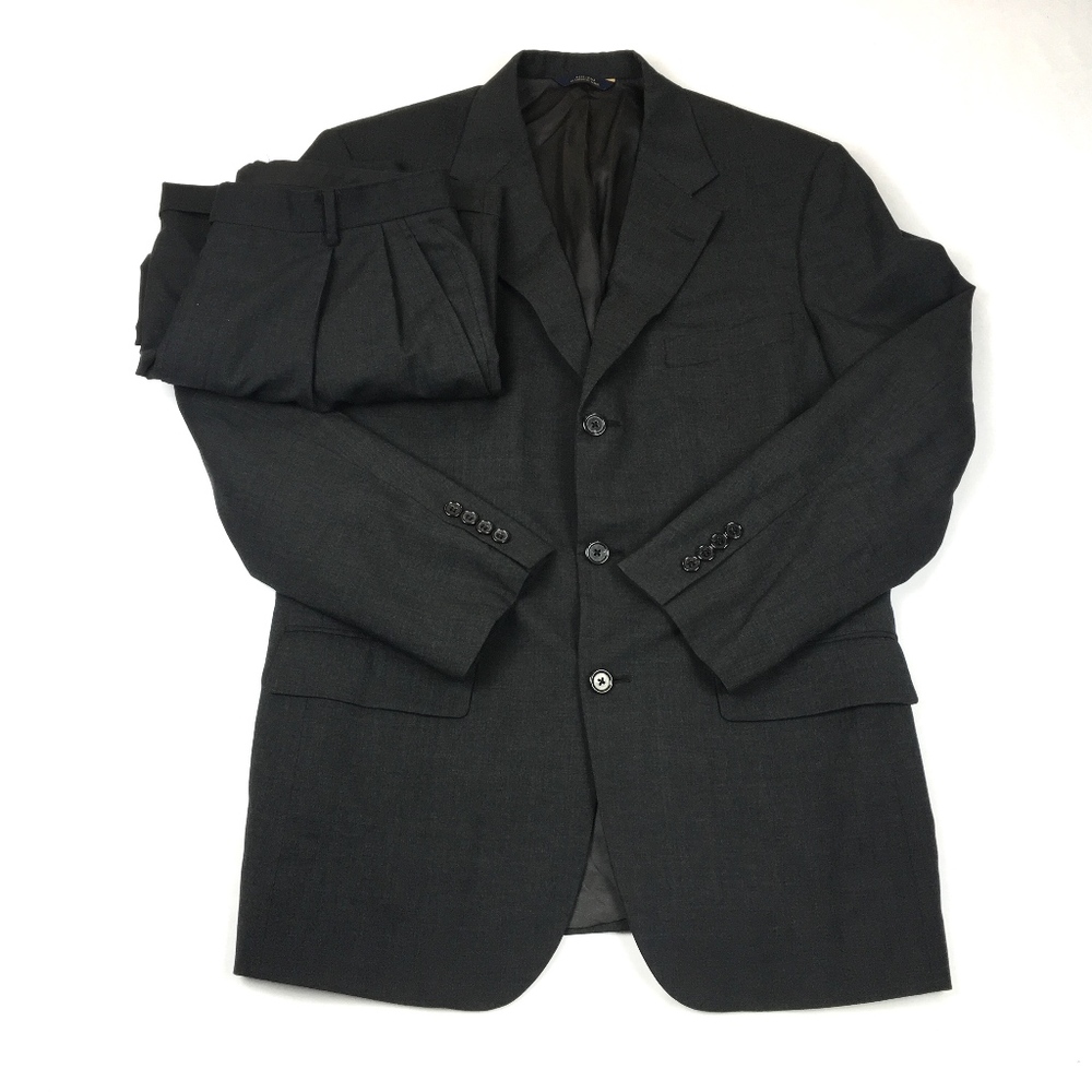 Brooks Brothers Brooksease Charcoal Suit 39R 30x30